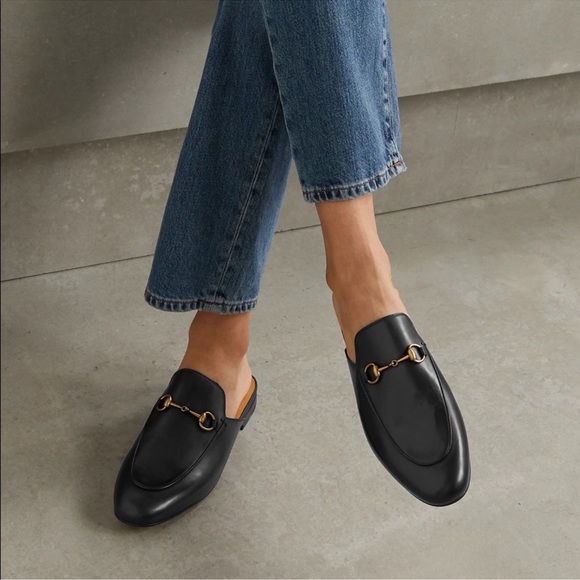 Gucci Princetown Leather Mules - Picture 1 of 12